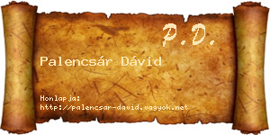 Palencsár Dávid névjegykártya